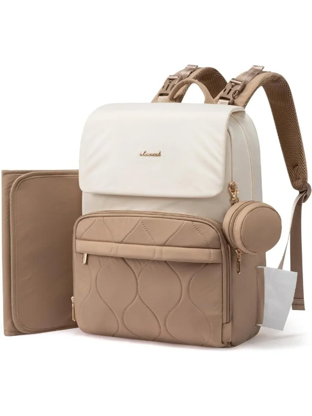 Stylish Waterproof Diaper Bag Backpack for Baby Travel, Includes Changing Pad